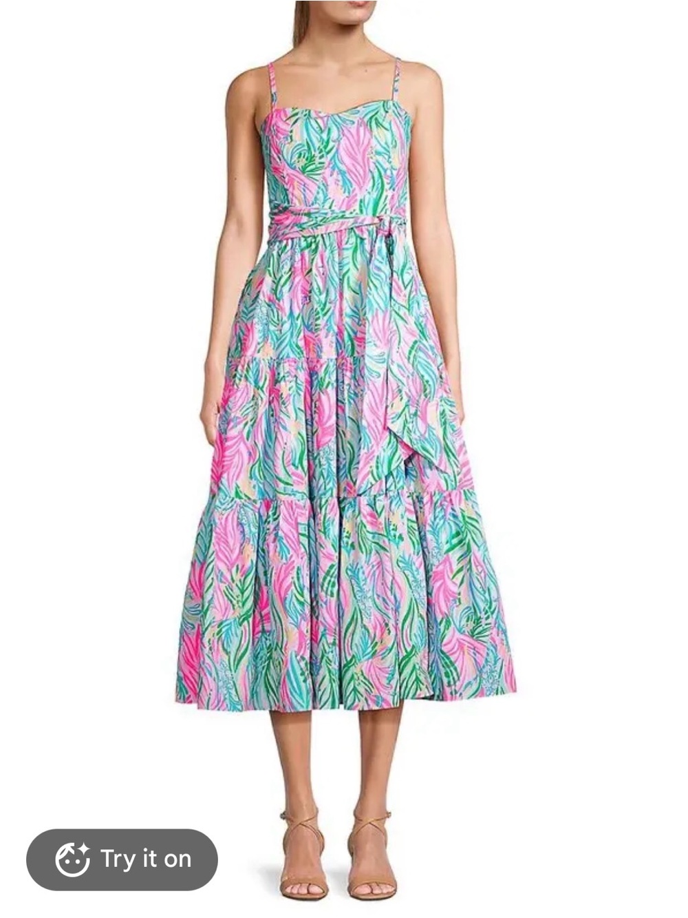 EUC Lilly Pulitzer Edith Midi Dress in Sea Turtle Soiree Size 10